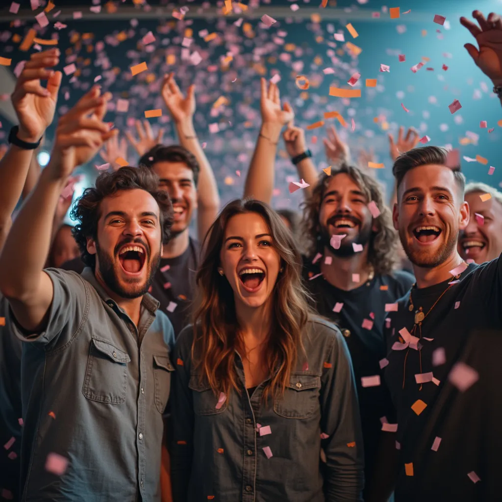 Équipe célébrant un lancement